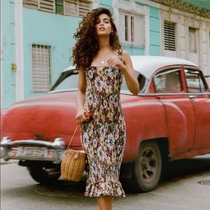 Faithfull the Brand Maya Floral Midi Dress Sz XS